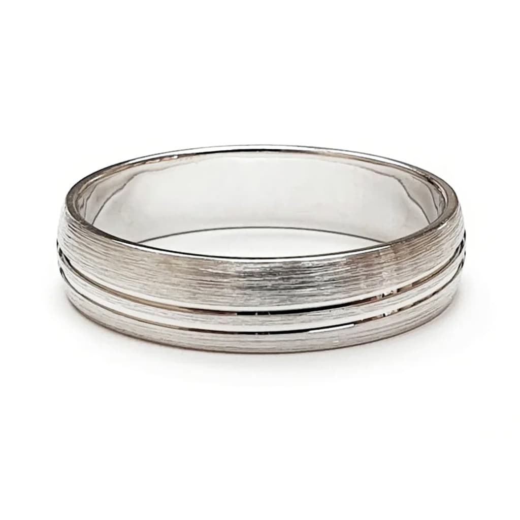 Брачна халка бяло злато 14 к. мат