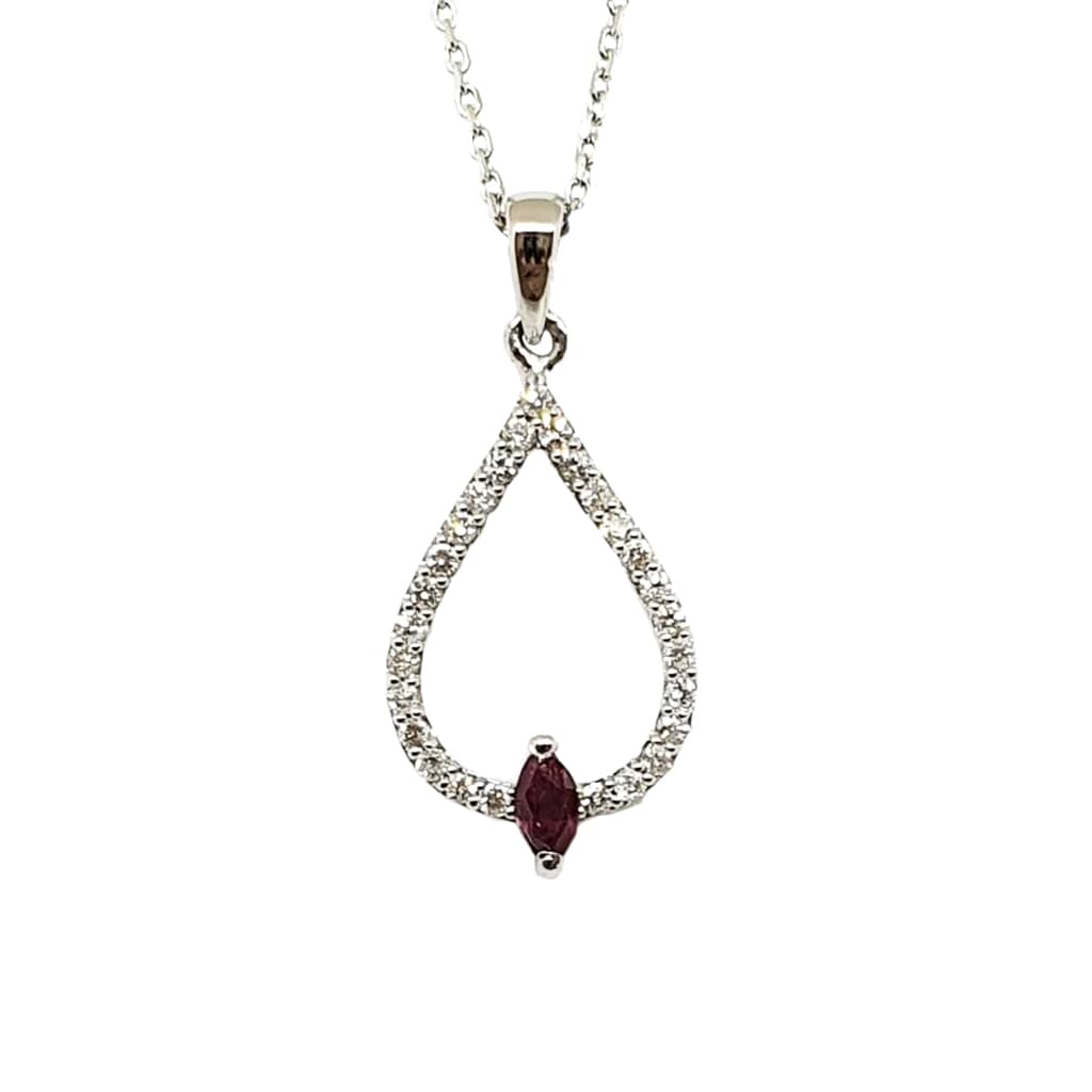 Диамантено колие с Рубин форма маркиз 0,11 к.