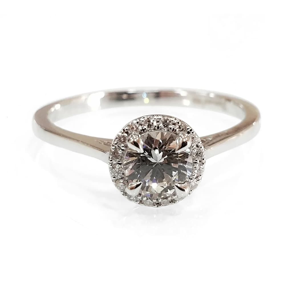 Годежен пръстен с кръгъл топаз 0,80 к. и диаманти