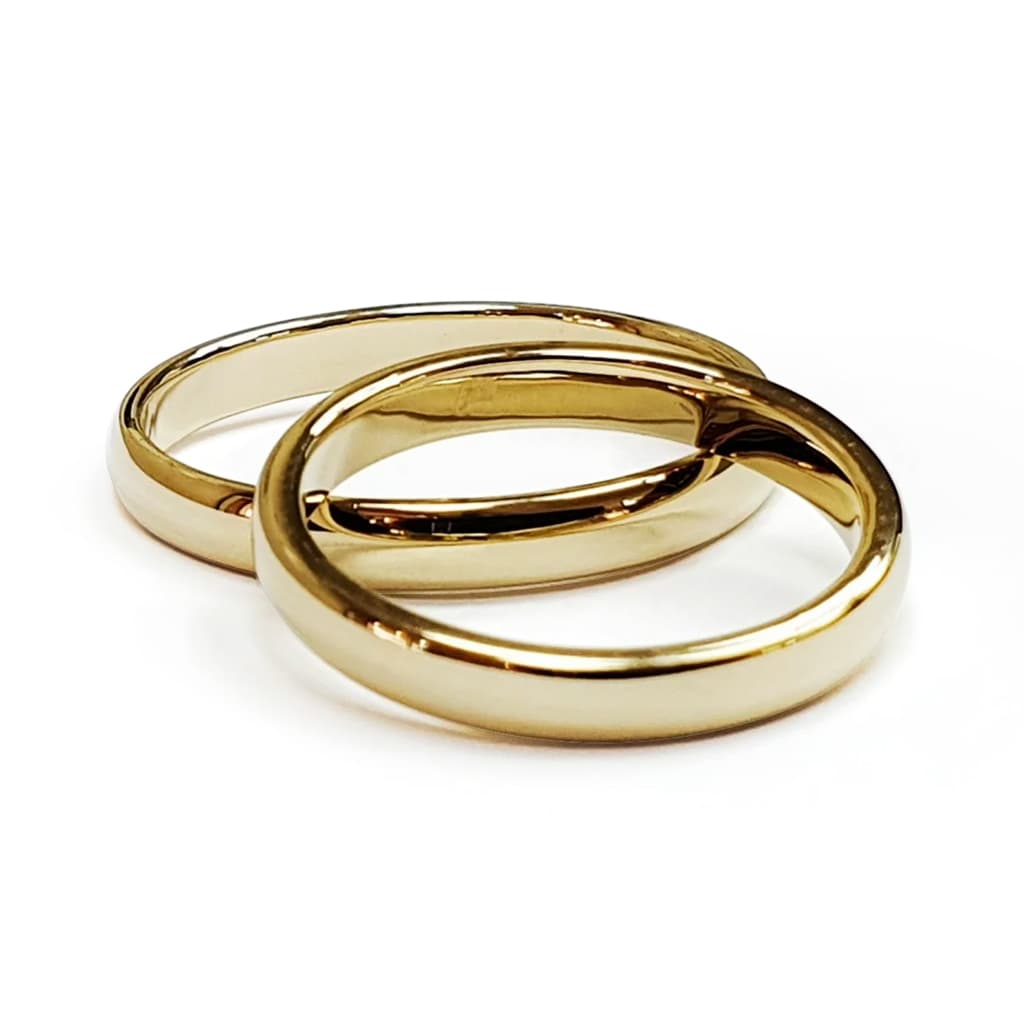 Комплект брачни халки от жълто злато 14 к.
