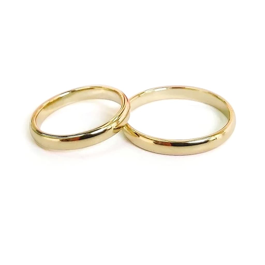 Комплект брачни халки от жълто злато 14 к.