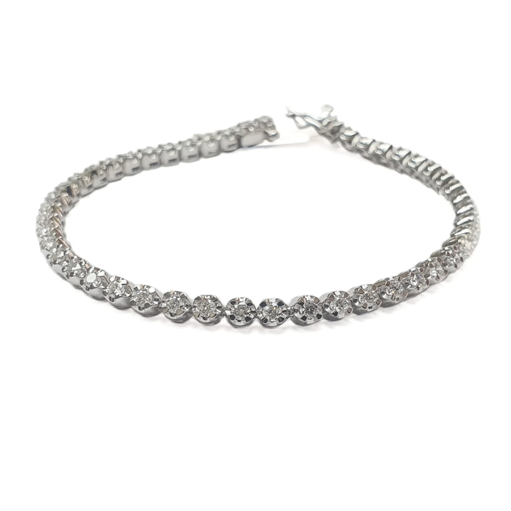 Гривна с диаманти 1,85 к. от бяло злато 14 к.