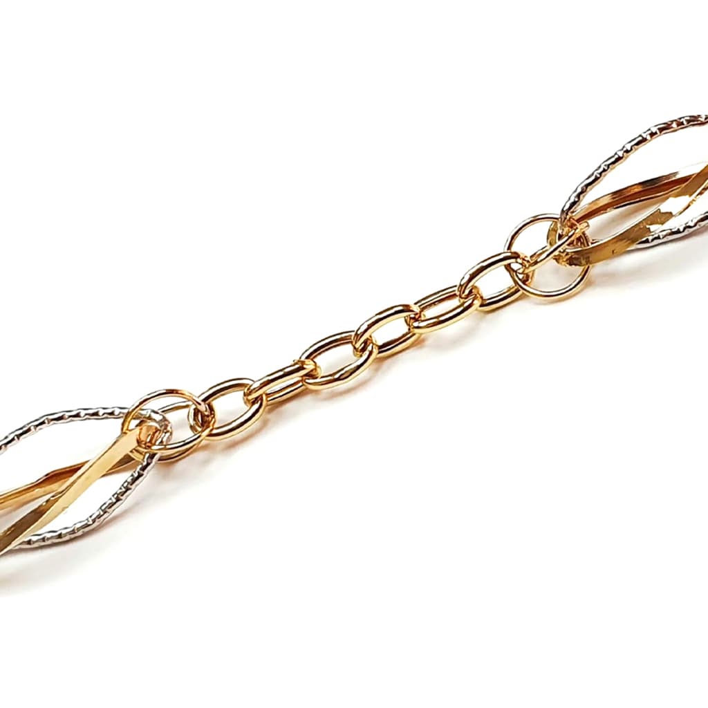 Grivna Ot Byalo I Zhalto Zlato 14 K S Elementi