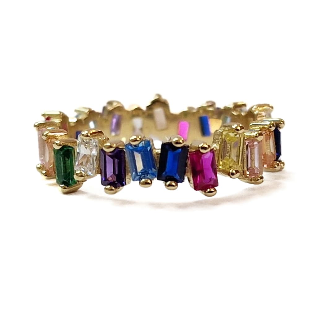 Prasten S Czvetni Kamani Ot Zhalto Zlato 14 K