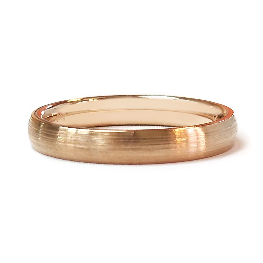 Брачна халка от розово злато 14 карата, матирана