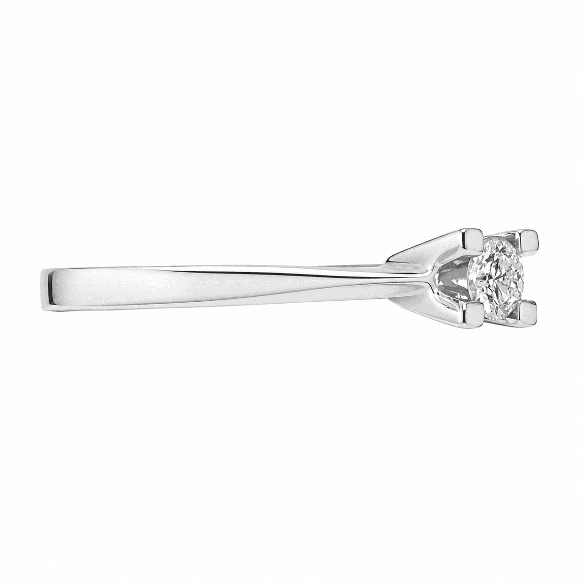 Годежен пръстен от бяло злато с диамант 0,09 карата