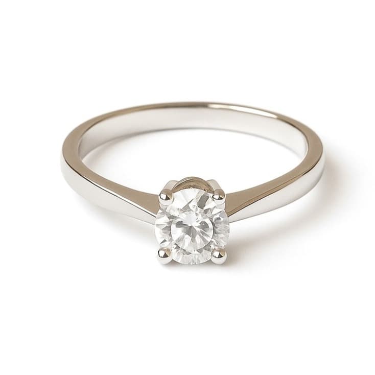 Годежен пръстен с диамант 1,00 карата и бяло злато