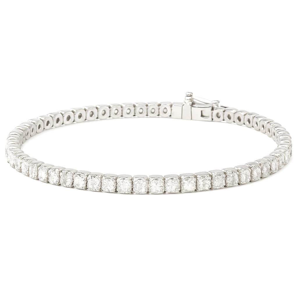 Елегантна гривна от бяло злато 14 карата с диаманти