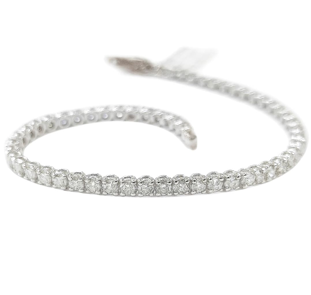 Елегантна гривна от бяло злато 14 карата с диаманти