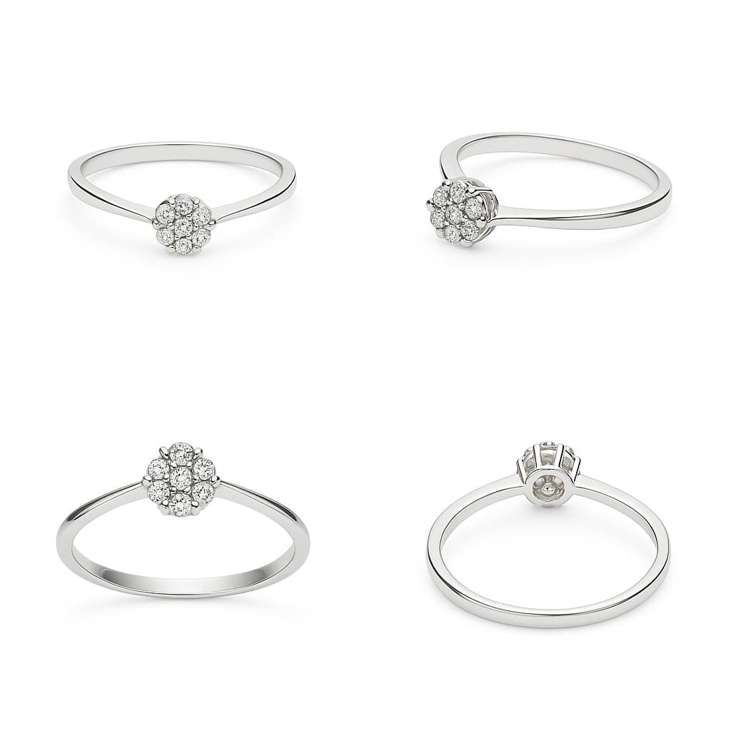 Годежен пръстен от бяло злато с диаманти 0,23 карата