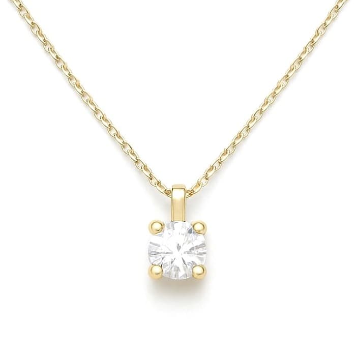 Дамско колие от жълто злато с диамант