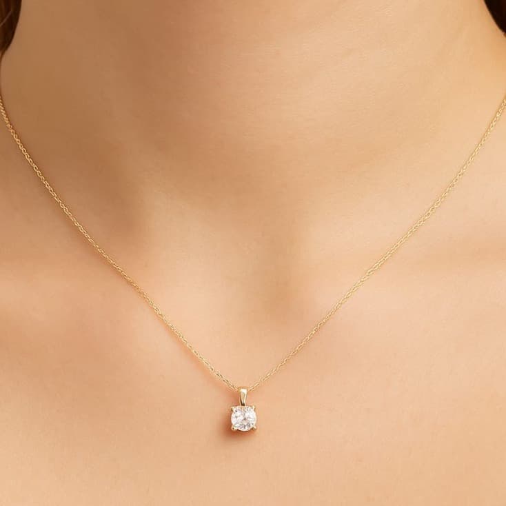 Дамско златно колие с диамант