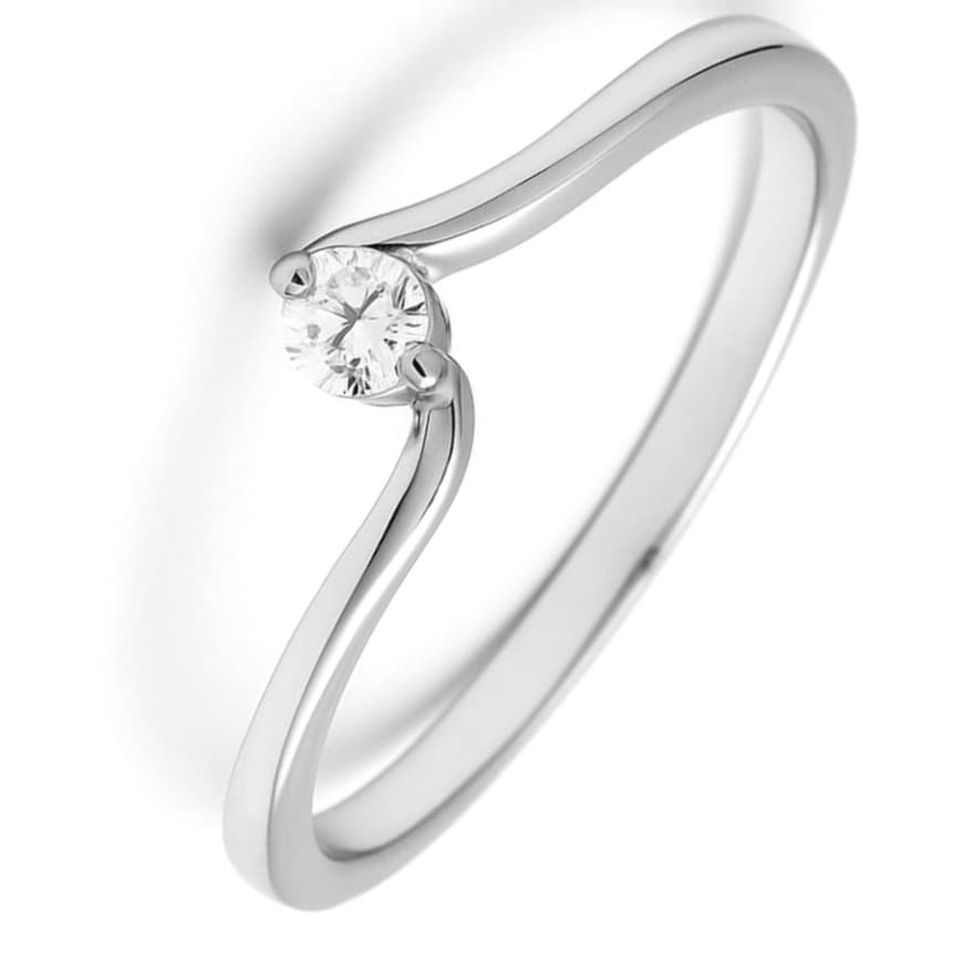 Елегантен пръстен от бяло злато с диамант