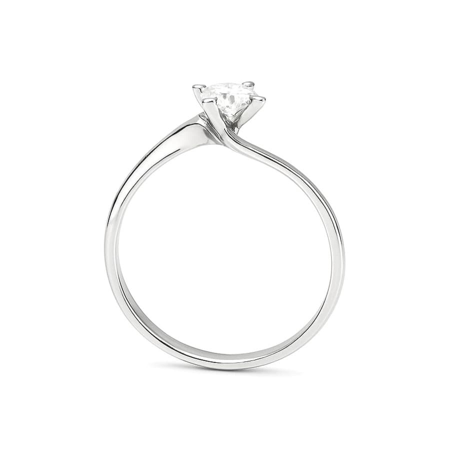 Годежен пръстен от бяло злато с цирконий