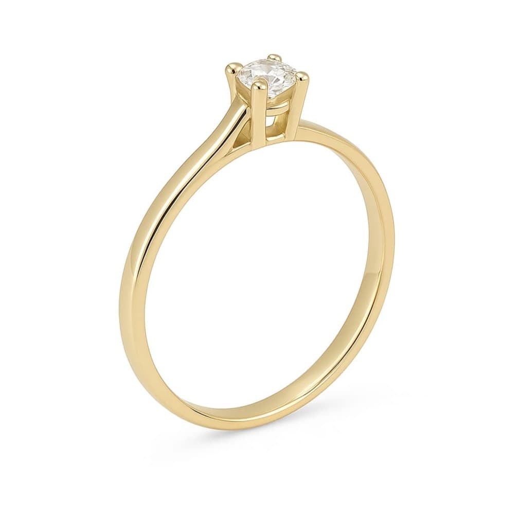 годежен пръстен жълто злато с диамант