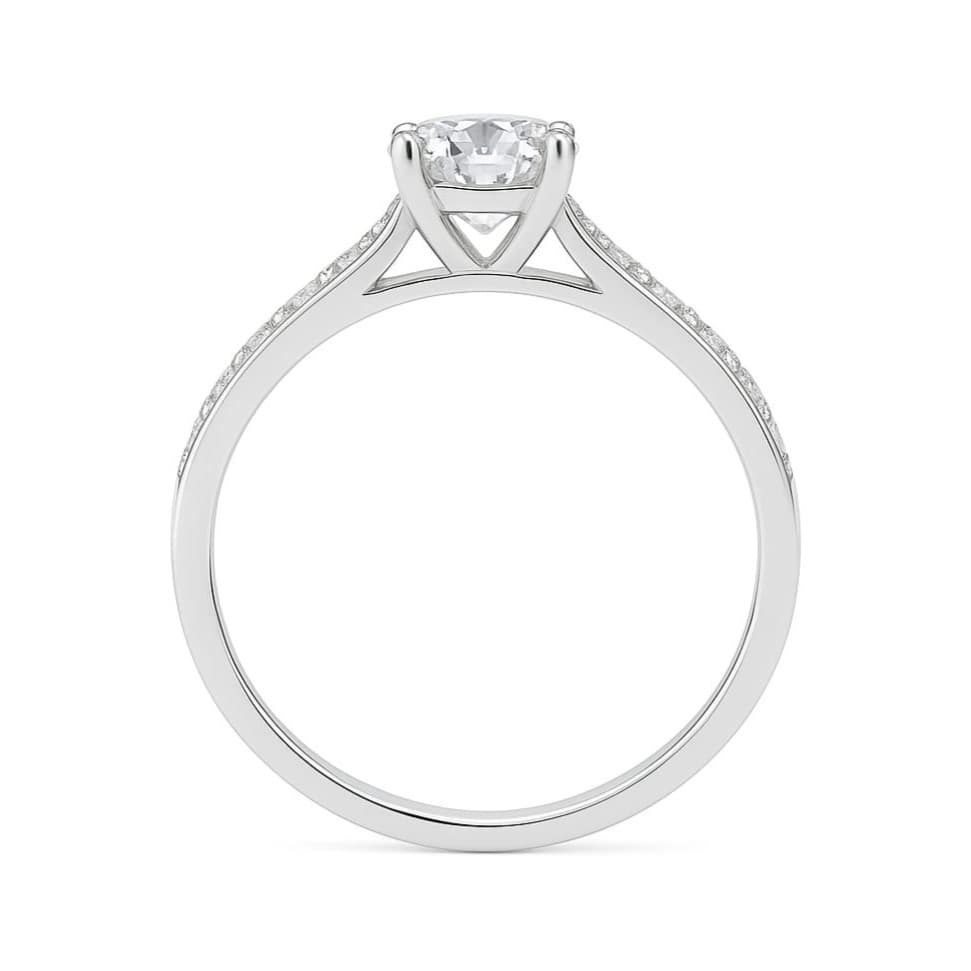 Пръстен от 14 карата бяло злато с диаманти