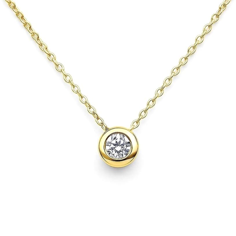 Колие от 14 карата жълто злато с диамант