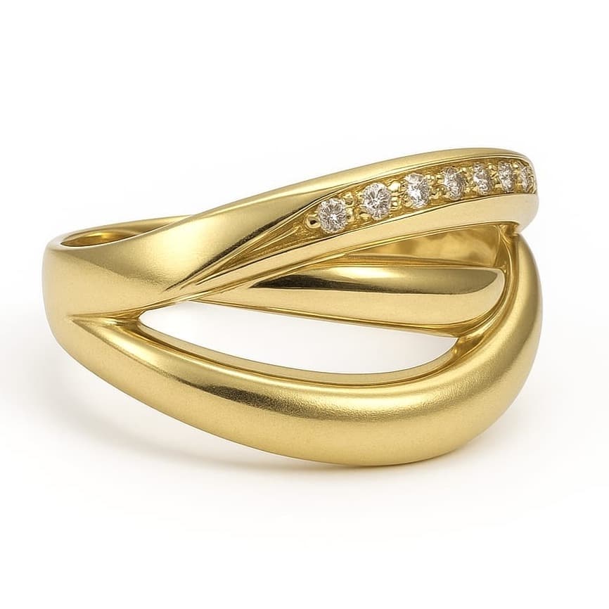 Дамски пръстен 14 карата с цирконий