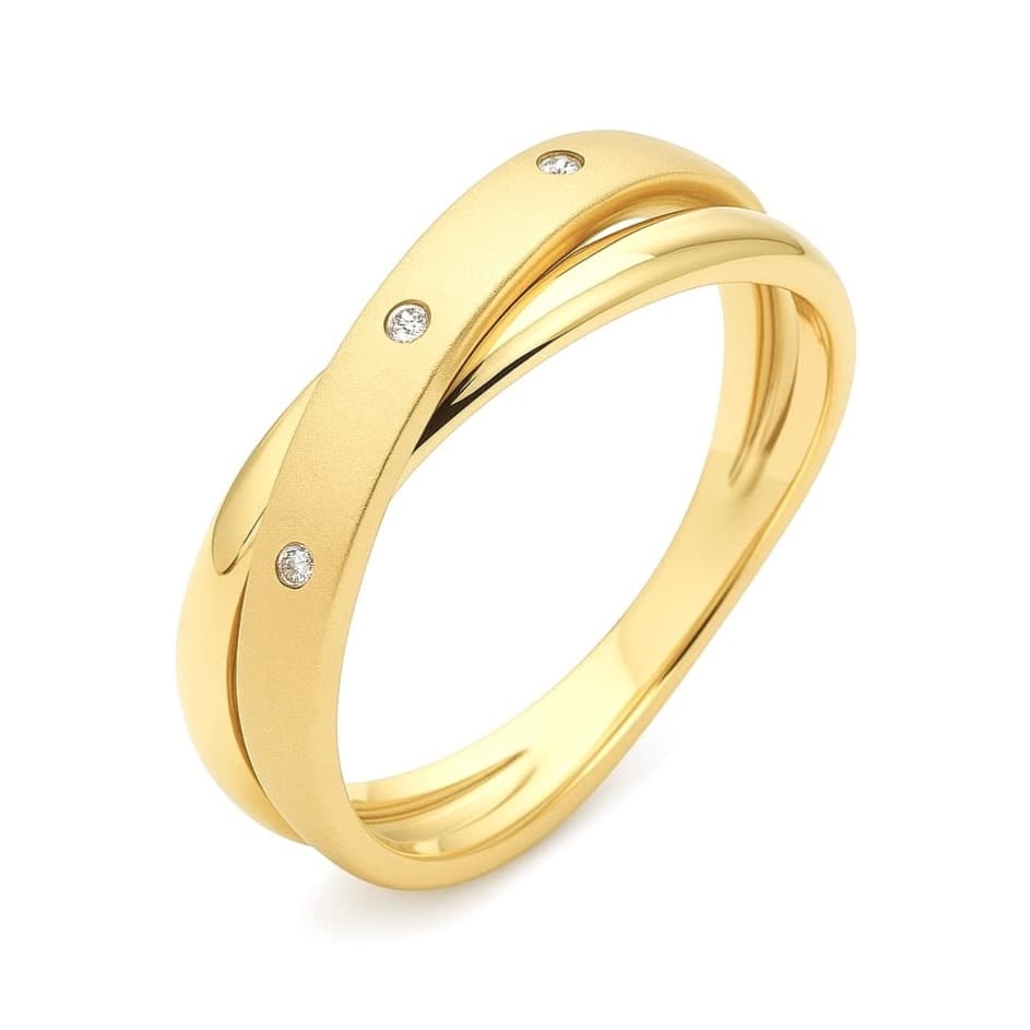 Пръстен от жълто злато с цирконий