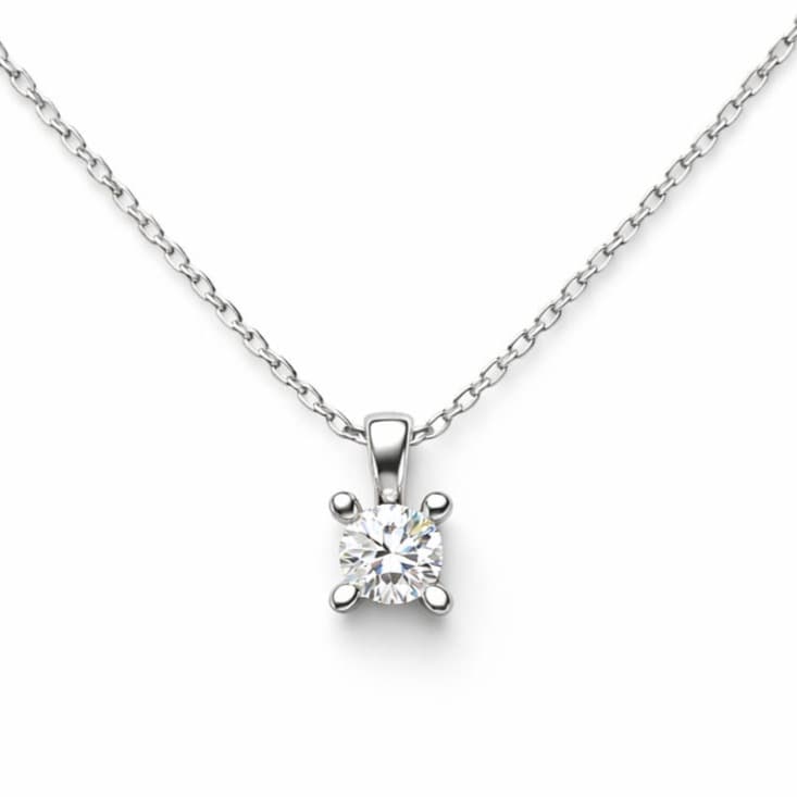 Колие от бяло злато с диамант