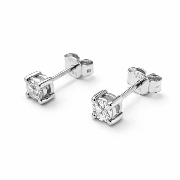 Обеци от бяло злато с диаманти