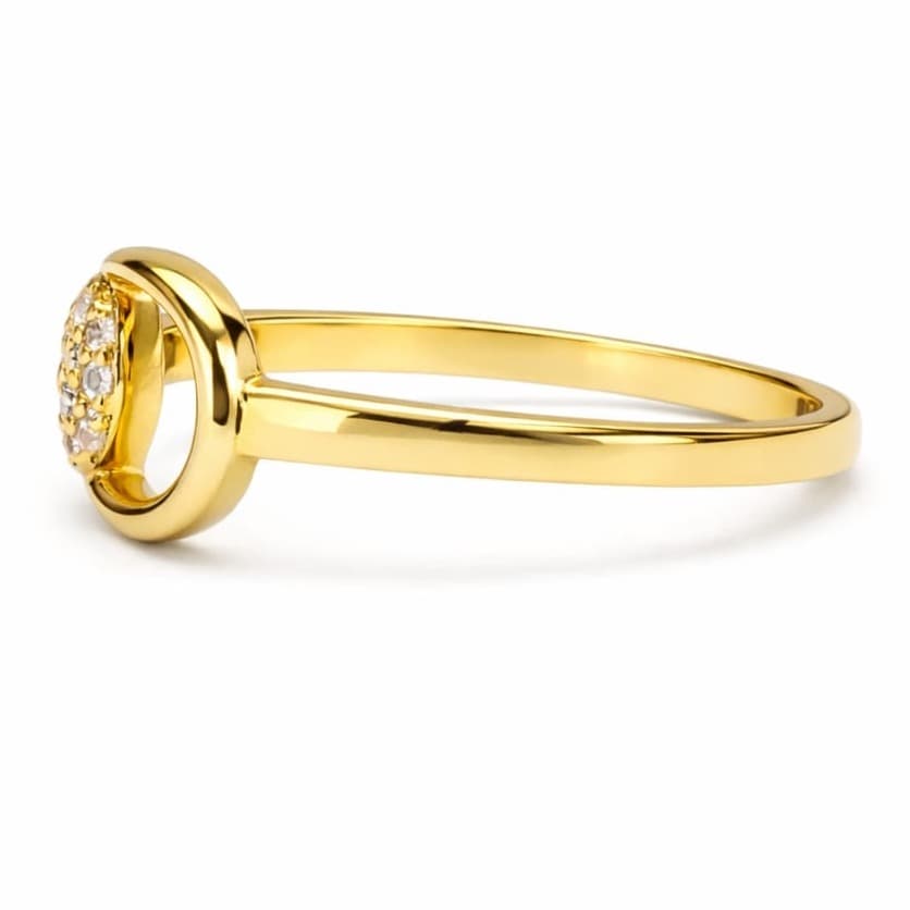 Пръстен от жълто злато  с цирконий