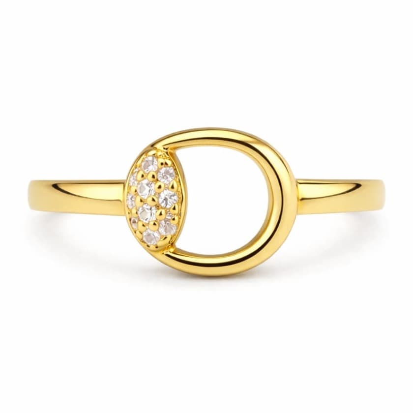 Пръстен от жълто злато  с цирконий