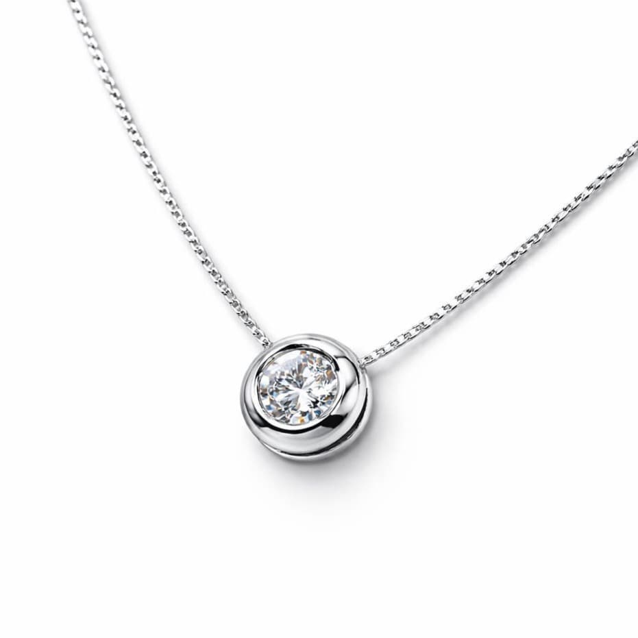 kolie ot bialo zlato 18 karata s diamant 1