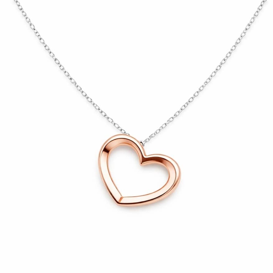 Колие със сърце от розово злато