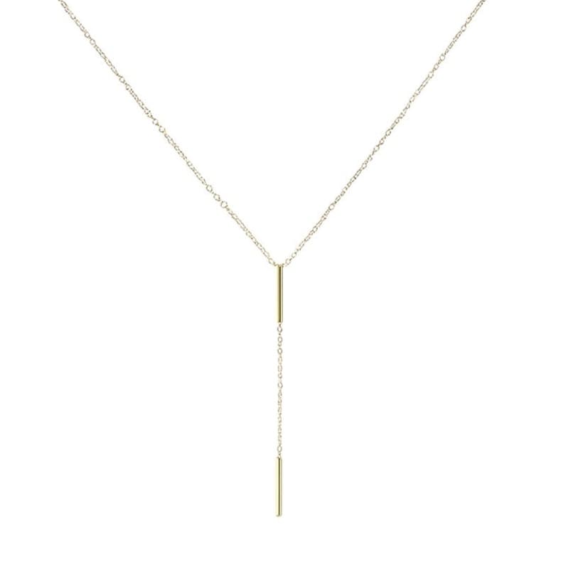 Минималистично дамско колие от 14 карата жълто злато