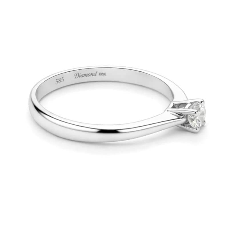 Годежен пръстен от бяло злато с диамант 0,21 карата