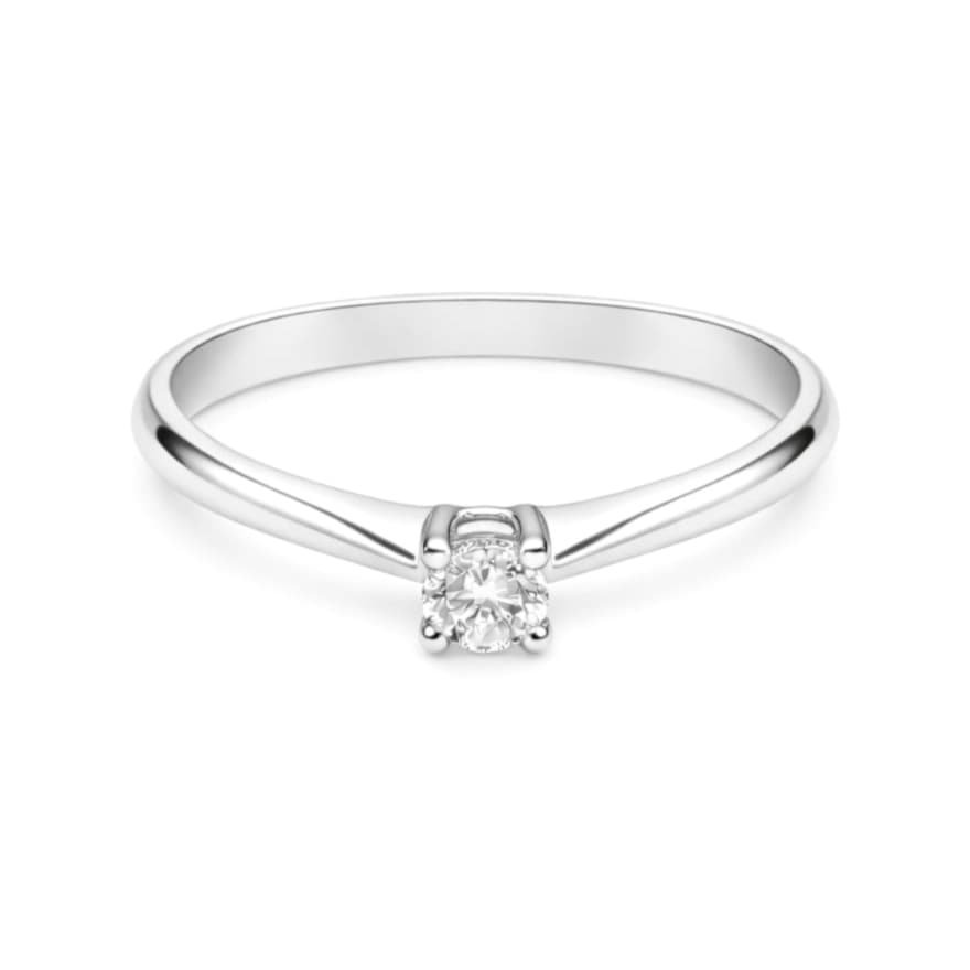 Годежен пръстен от бяло злато с диамант 0,21 карата