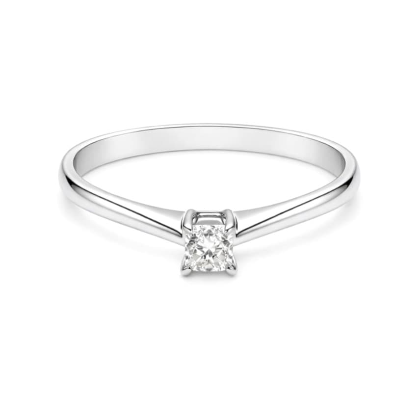 Годежен пръстен от бяло злато с диамант 0,24 карата