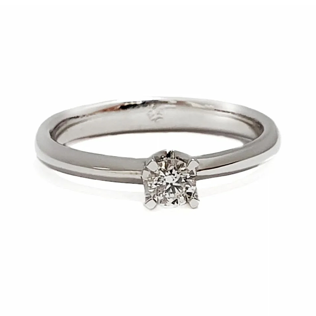 Годежен пръстен с диамант брилянт 0,20 к. от бяло злато