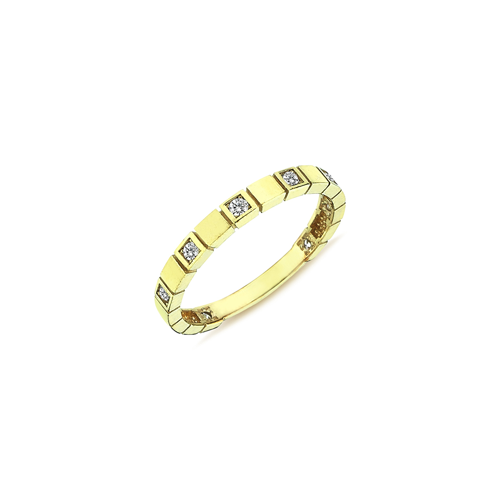 Дамски пръстен с циркони от бяло или жълто злато 14 к.
