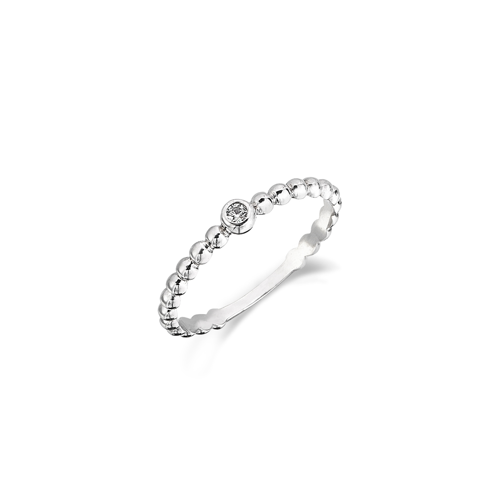 Дамски пръстен с камък циркон от бяло или жълто злато 14 к.