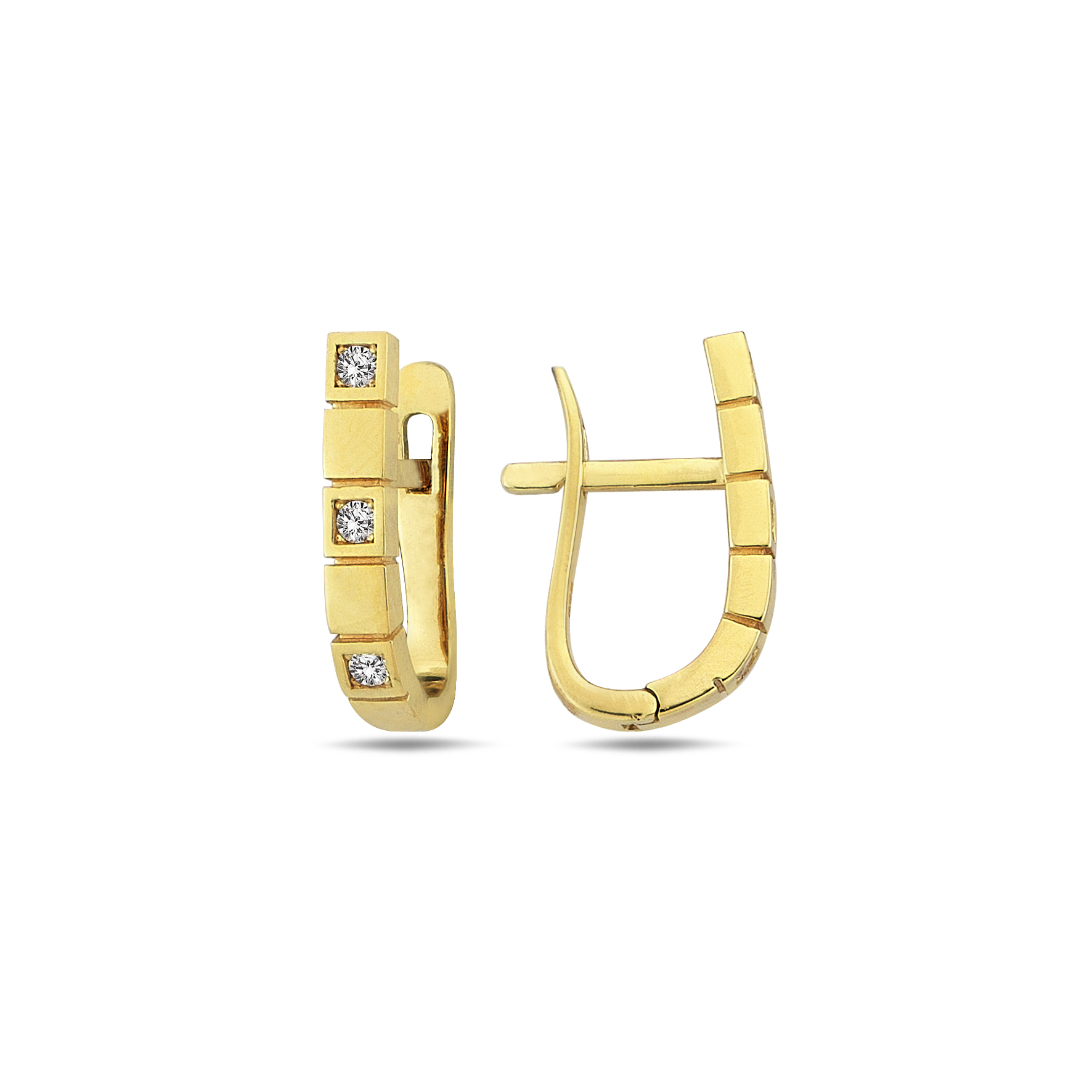 Обеци от жълто злато 14 к. и циркони 44 Обеци от жълто злато 14 к. и циркони