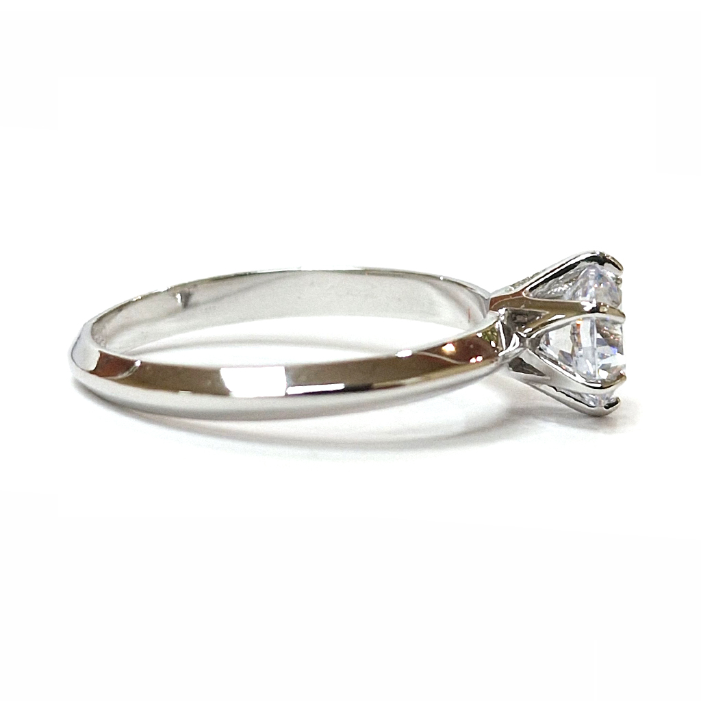 Годежен пръстен с камък цирконий от бяло или жълто злато 14 к.