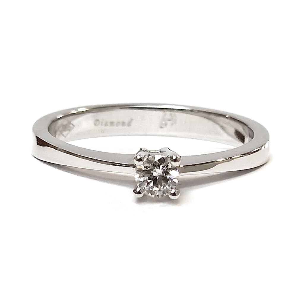 Годежен диамантен пръстен от бяло злато 14 к.