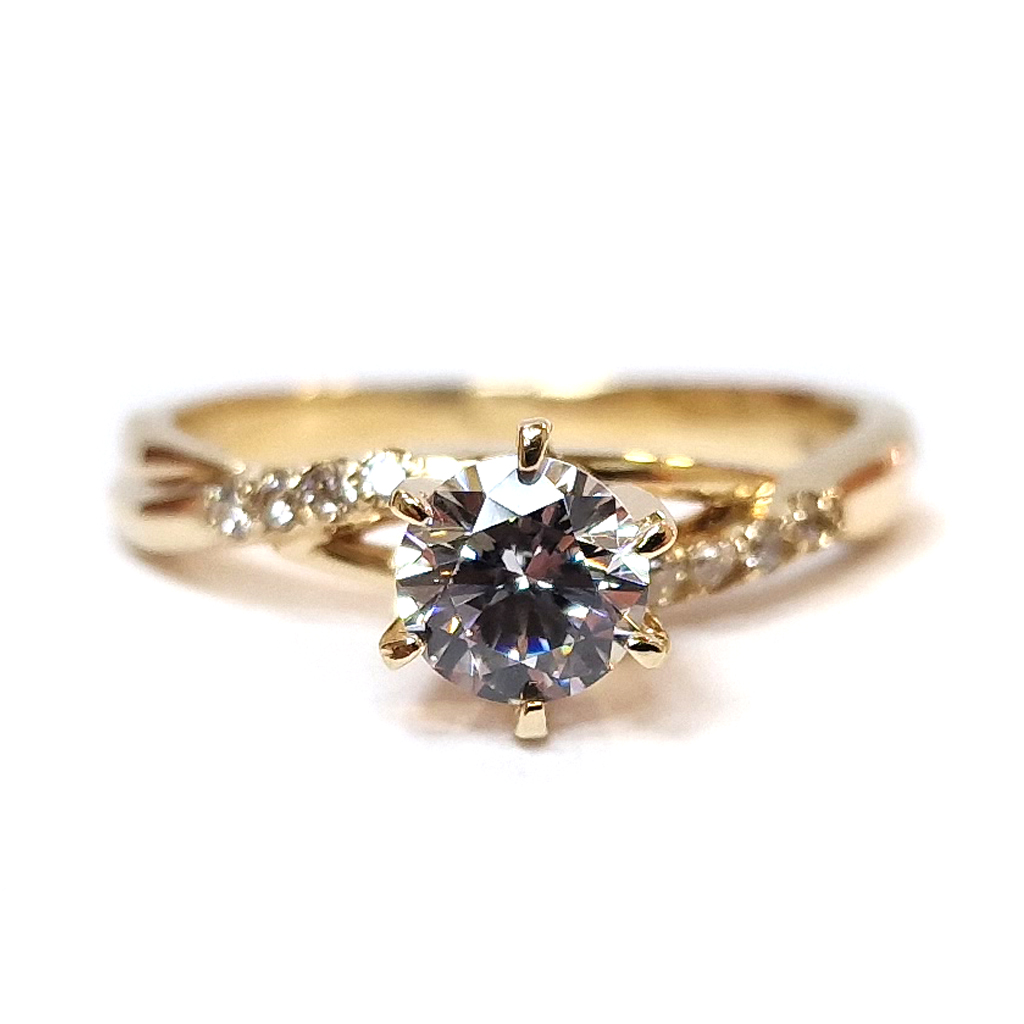 Годежен пръстен от жълто злато 14 карата с циркони 27 Godezhen Prasten Ot Zhalto Zlato 14 Karata S Czirkoni 5