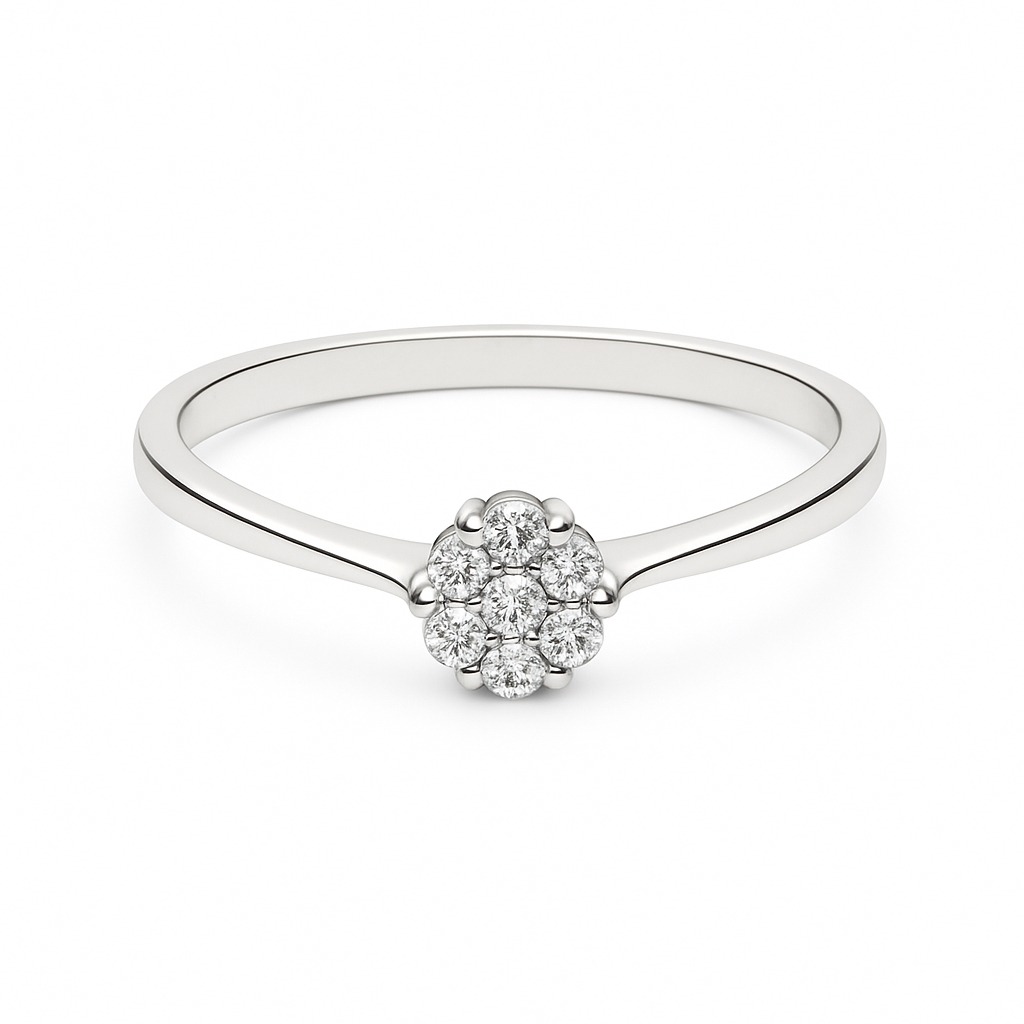 Годежен пръстен от бяло злато с диаманти 0,23 карата 59 prasten byalo zlato s diamant