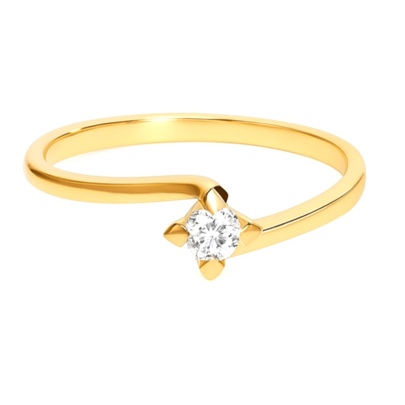 Елегантен годежен пръстен с диамант 0,09 карата 39 prasten zhalto zlato i diamant 5