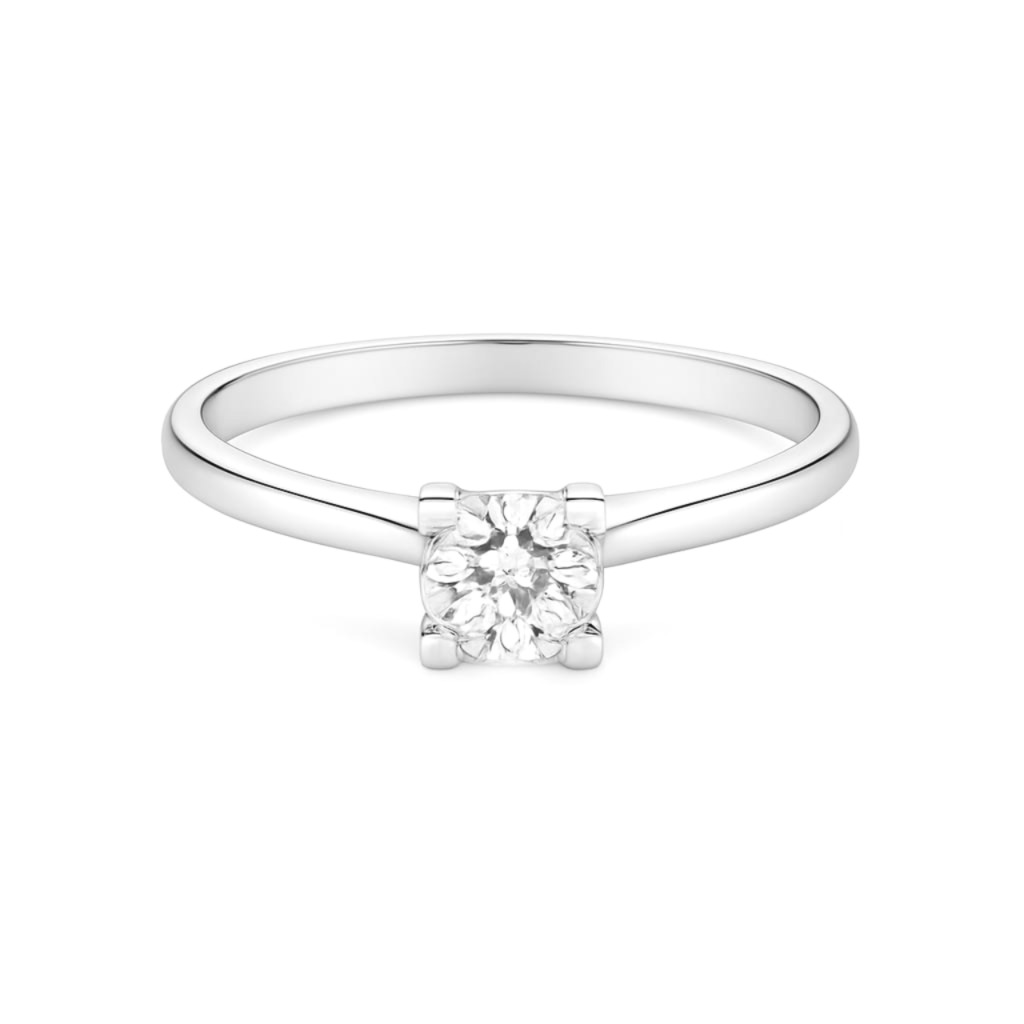 Елегантен годежен пръстен от бяло злато с диамант 0,50 карата 80 годежен пръстен от бяло злато с диамант 0,50 карата