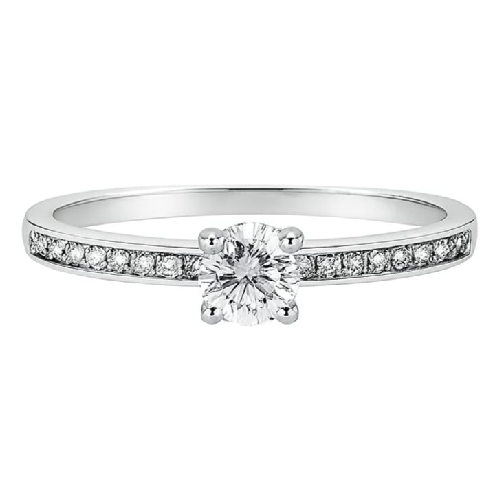 Годежен пръстен от бяло злато с диаманти 0,29 карата 68 Годежен пръстен от бяло злато с диаманти