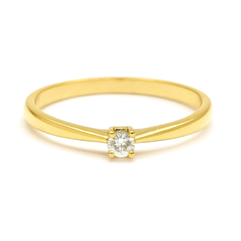 Годежен пръстен от жълто злато с диамант 47 Годежен пръстен от жълто злато с диамант