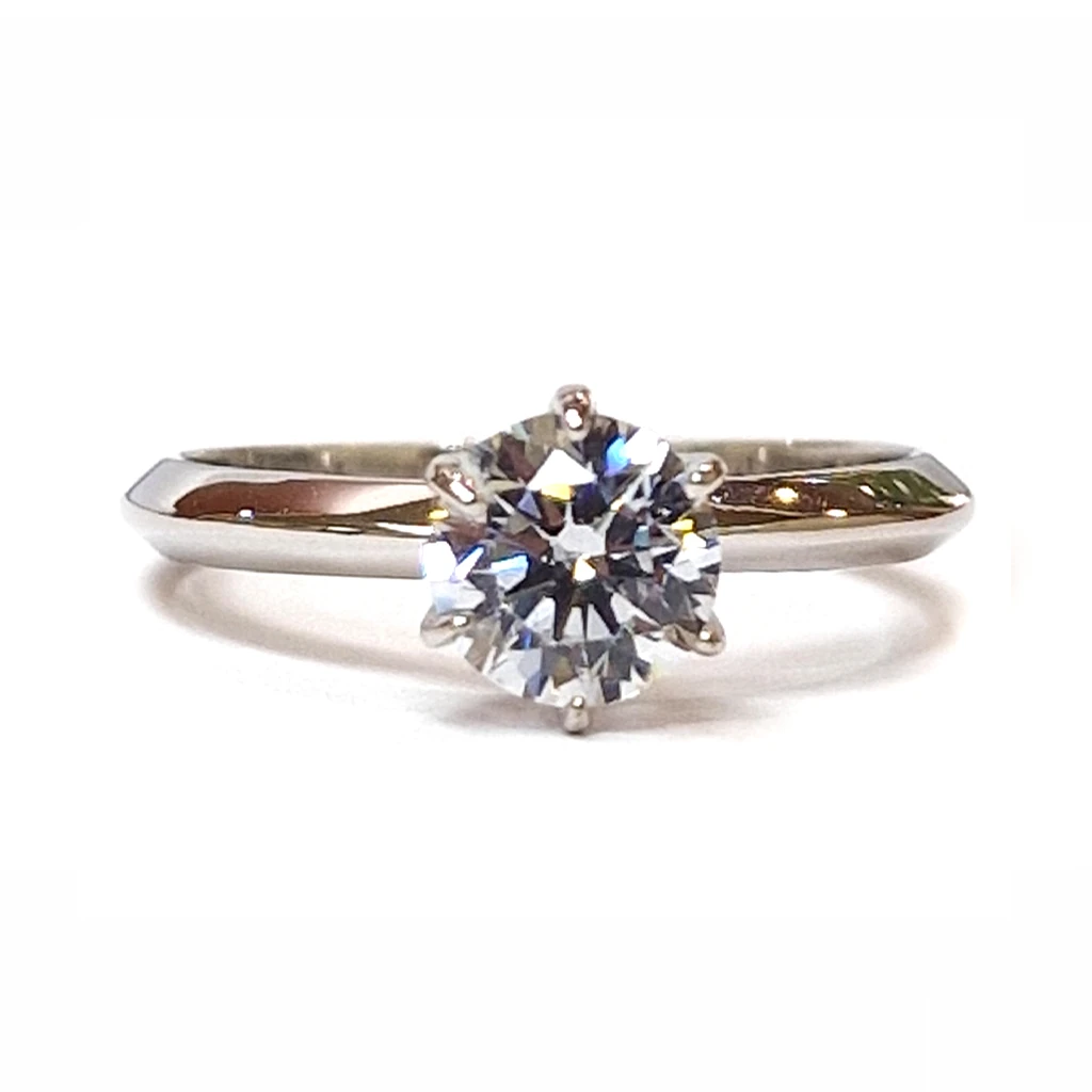 Годежен пръстен с камък цирконий от бяло злато 14 карата 19 Годежен пръстен с камък цирконий от бяло злато 14 карата