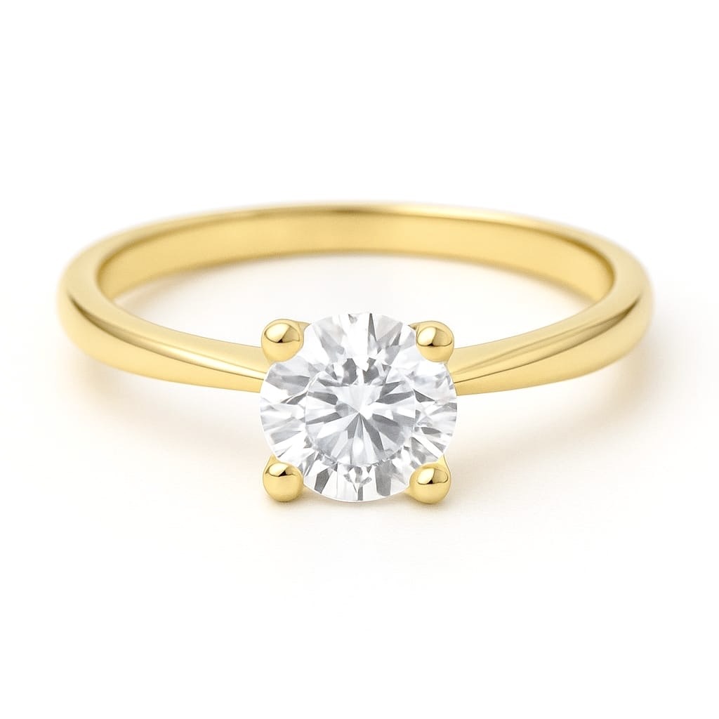 Годежен пръстен от жълто злато с диамант 85 годежен пръстен жълто злато с диамант