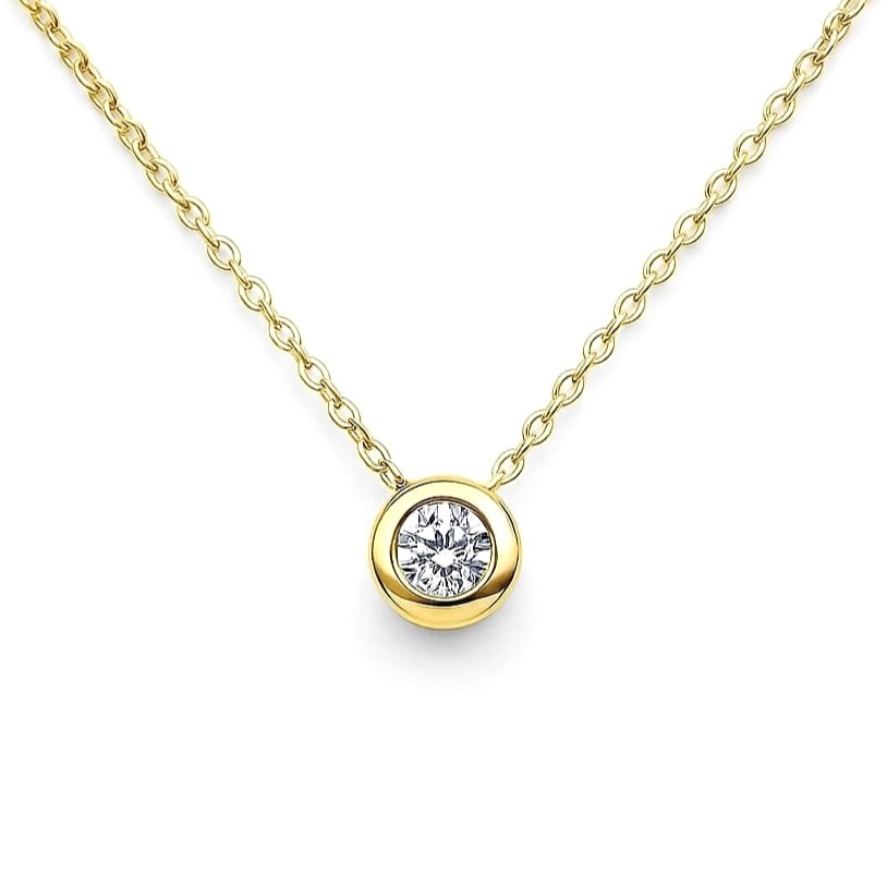 Златно колие с диамант