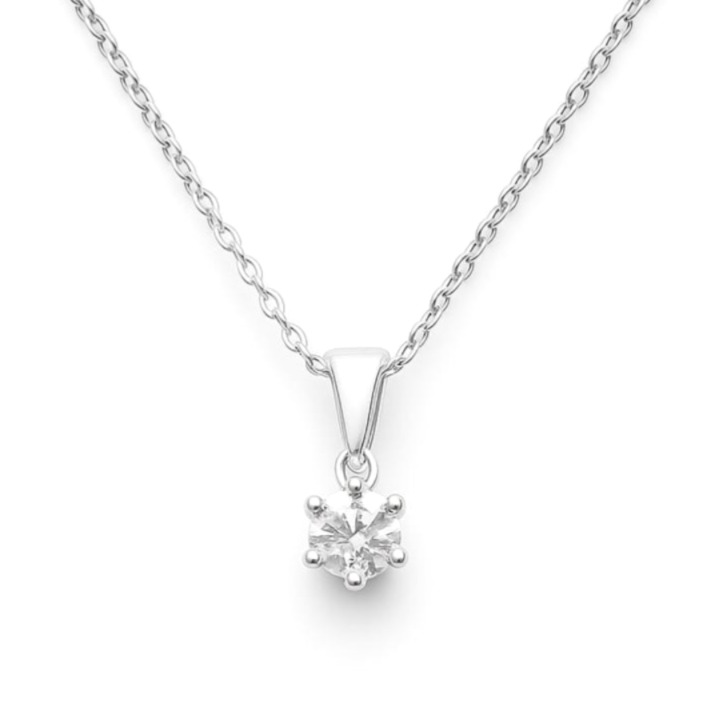 Елегантно колие от бяло злато с цирконий 24 Елегантно колие от бяло злато с цирконий