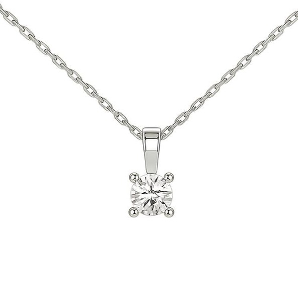 Елегантно колие от бяло злато с диамант